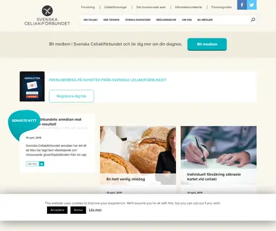 Celiaki Forum startsida 2019