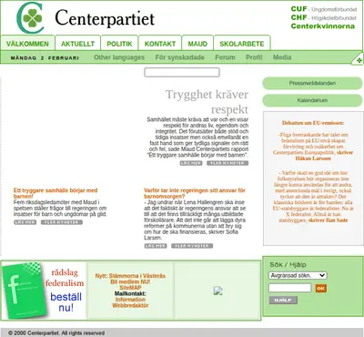 Centertidning startsida 2004