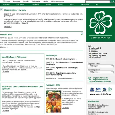 Centertidning startsida 2005