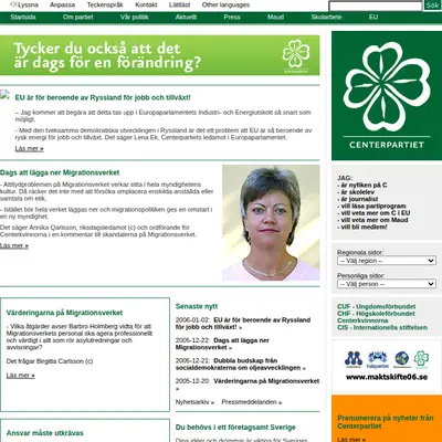 Centertidning startsida 2006