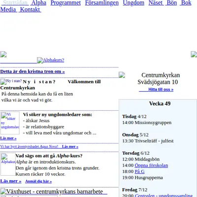 Centrumkyrkan, Falun startsida 2007