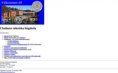 Chalmers Nyhetsbrev startsida 1997