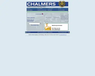 Chalmers Nyhetsbrev startsida 2001