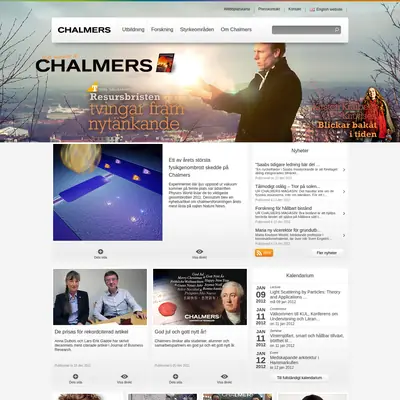 Chalmers Nyhetsbrev startsida 2012