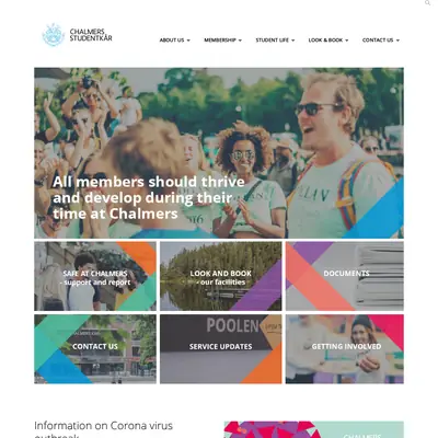 www.chalmersstudentkar.se startsida 2020
