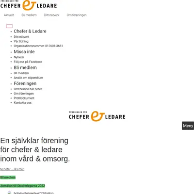 Chefer och ledare i vården startsida 2023