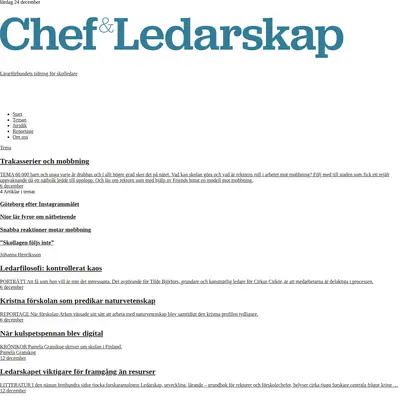 chefochledarskap.se startsida 2016