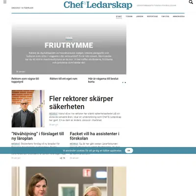 chefochledarskap.se startsida 2018