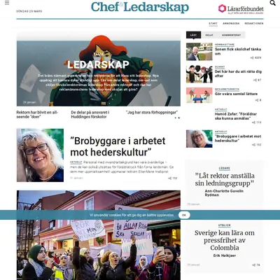 chefochledarskap.se startsida 2020
