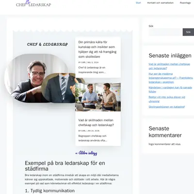 chefochledarskap.se startsida 2026