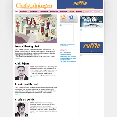 SVENSK CHEFSTIDNING startsida 2014