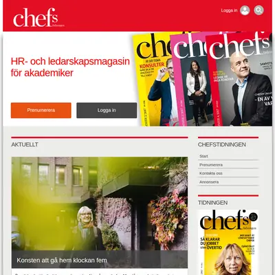 SVENSK CHEFSTIDNING startsida 2018