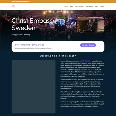 Christ Embassy Church Sweden startsida 2025
