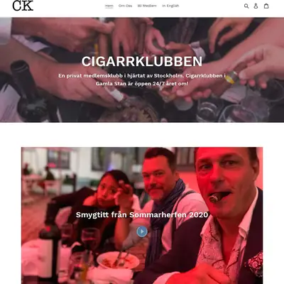 CK, cigarrklubben.se startsida 2020