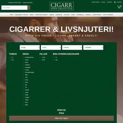 cigarrspecialisten.se startsida 2017
