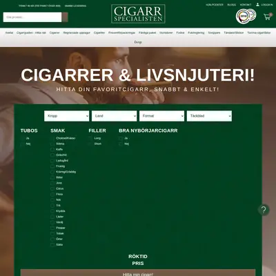 cigarrspecialisten.se startsida 2018