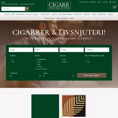 cigarrspecialisten.se startsida 2024