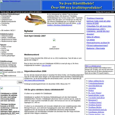 Ciklidbladet startsida 2007