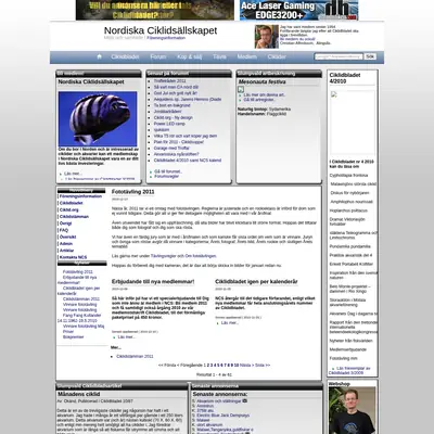 Ciklidbladet startsida 2011