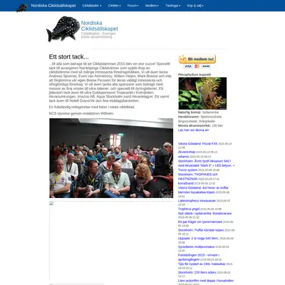 Ciklidbladet startsida 2015