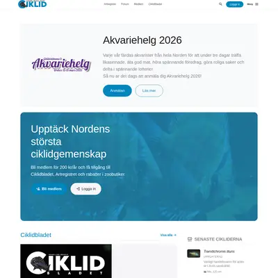 Ciklidbladet startsida 2026