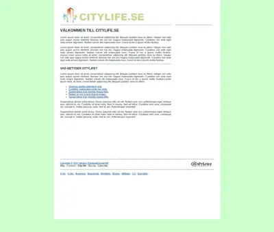 CITYLIFE startsida 2009