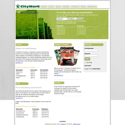 Tidningen CityMark startsida 2014