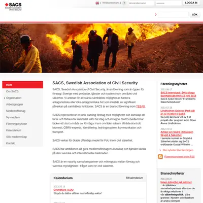 SACS, www.civilsecurity.se startsida 2013