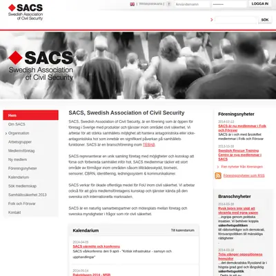 SACS, www.civilsecurity.se startsida 2014
