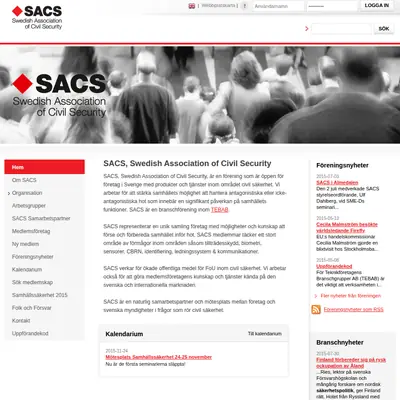 SACS, www.civilsecurity.se startsida 2015