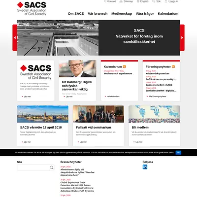 SACS, www.civilsecurity.se startsida 2018