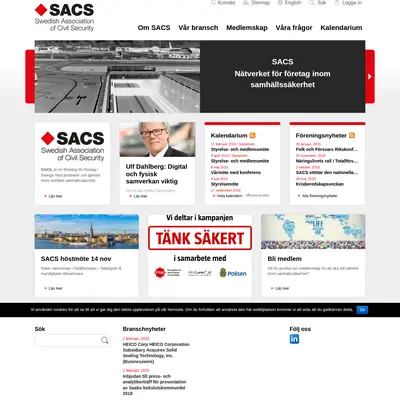 SACS, www.civilsecurity.se startsida 2019