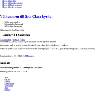 S:ta Clara Kyrka startsida 2011