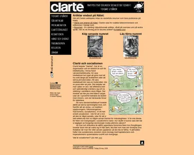 Clarté startsida 2005