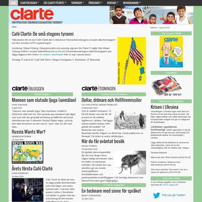 Clarté startsida 2014