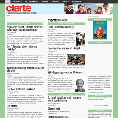 Clarté startsida 2015