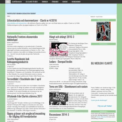 Clarté startsida 2017