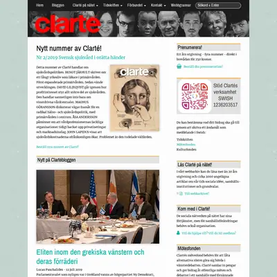 Clarté startsida 2019