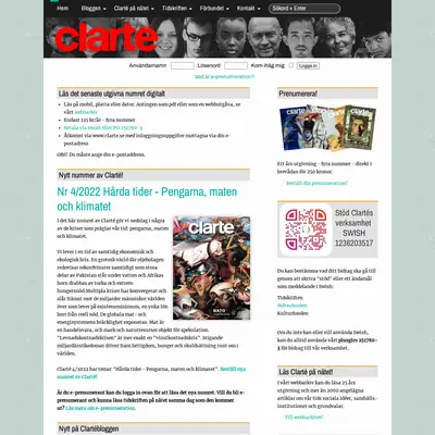 Clarté startsida 2023