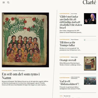 Clarté startsida 2026