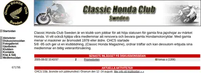 Classic Honda Magazine startsida 2006