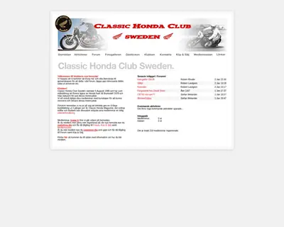 Classic Honda Magazine startsida 2007