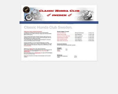 Classic Honda Magazine startsida 2008
