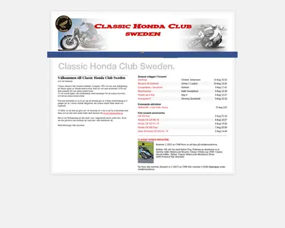 Classic Honda Magazine startsida 2010