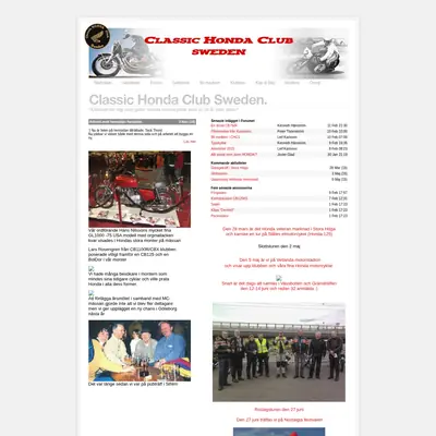 Classic Honda Magazine startsida 2015