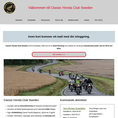 Classic Honda Magazine startsida 2024