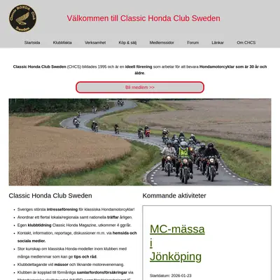 Classic Honda Magazine startsida 2026