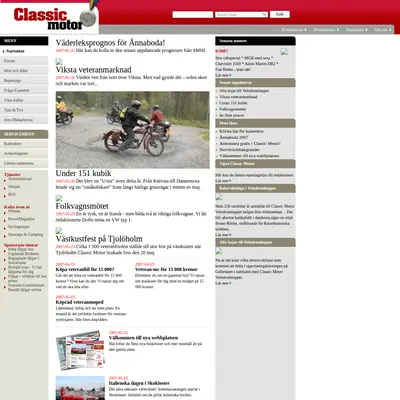 Classic Motor startsida 2007