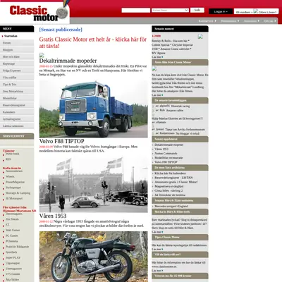 Classic Motor startsida 2008