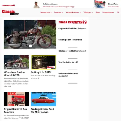 Classic Motor startsida 2023